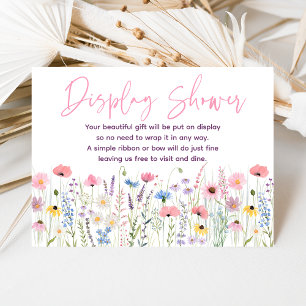Rosa Wiesenwildblumen-Baby-Shower-Geschenkanzeige Begleitkarte