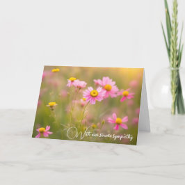Rosa Wildblume Daisies Beileid Karte