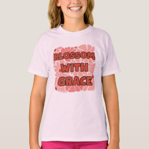 rosa Wildblume, die mit Anmut blüht T-Shirt