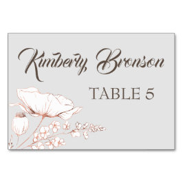 Rosa Wildblume - Einzelne Gästekarte Tischnummer