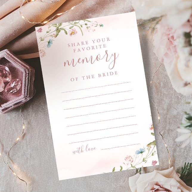 Rosa Wildblume gemeinsam mit einem Memory-Brautpar (Pink Wildflower share a memory bridal shower)