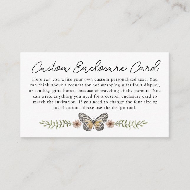 Rosa Wildblume Personalisiert Einsteckkarte Begleitkarte (Vorderseite)