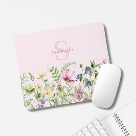 Rosa Wildblume Personalisiert Mousepad