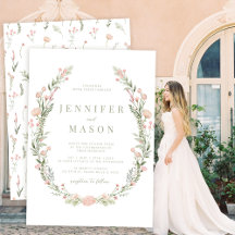 Rosa Wildblume Rosa Rustikale Hochzeit Einladung