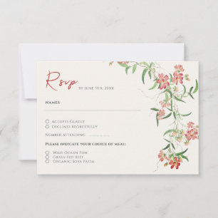 Rosa Wildblume Rose Frühjahrsfeier RSVP Karte