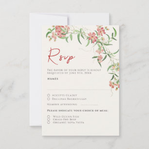 Rosa Wildblume Rose Frühjahrsfeier RSVP Karte