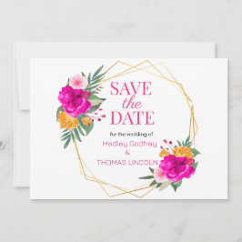 Rosa Wildblume Save the Date Einladung