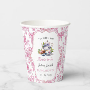 Rosa Wildblume Tee Party Brautparty Party Pappbecher