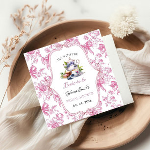 Rosa Wildblume Tee Party Brautparty Party Serviette