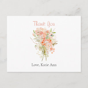 Rosa Wildblume Wasserfarben Postkarte