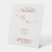 Rosa Wildblumen-Baby-in-Blüte-Baby-Shower
