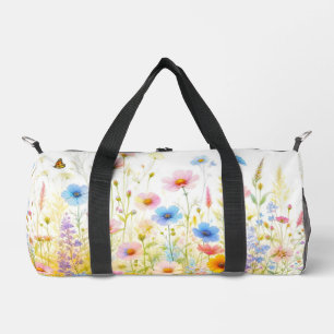 Rosa Wildblumen Blühen Duffle Bag
