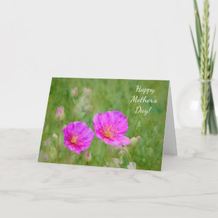 Rosa Wildblumen-Blumen-Muttertagskarte Karte
