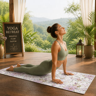 Rosa Wildblumen-Blumen-Serenity-Design Yogamatte