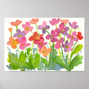 Rosa Wildblumen Cotton Candy Peach Poster