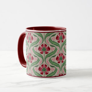 Rosa Wildblumen-Damaskus-Kaffeetasse Tasse