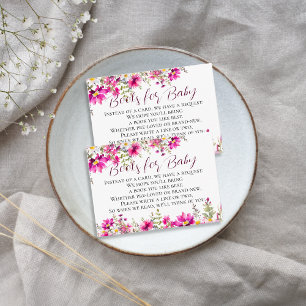 Rosa Wildblumen Kinderduschbücher für Baby Begleitkarte