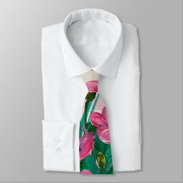 Rosa Wildblumen Krawatte