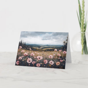 Rosa Wildblumen Landschaft Karte