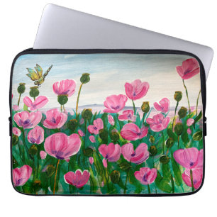 Rosa Wildblumen Laptop-Sieb Laptopschutzhülle
