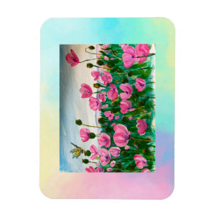 Rosa Wildblumen Magnet
