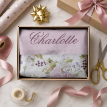 Rosa Wildblumen-Monogramm-Geschenkverpackungsdesig