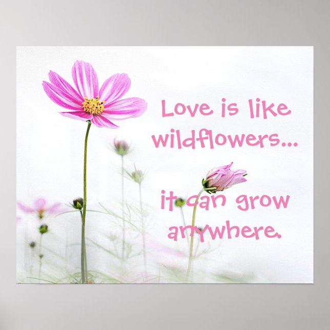 Rosa Wildblumen Poster (Vorne)