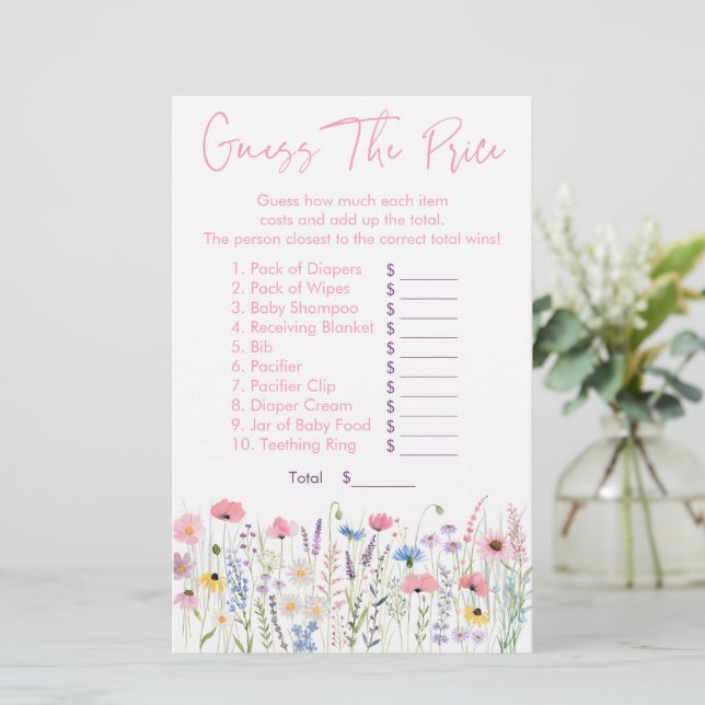 Rosa Wildblumen schätzen das Preisduschenspiel (Stehend Vorderseite)