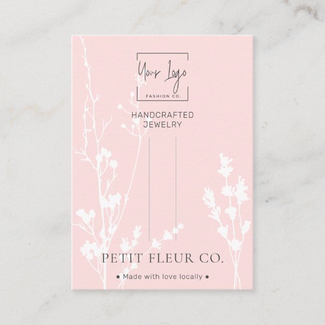 Rosa Wildblumen Schmuck-Haarschnitt-Display-Karte Telefonnummerkarte (Vorderseite)