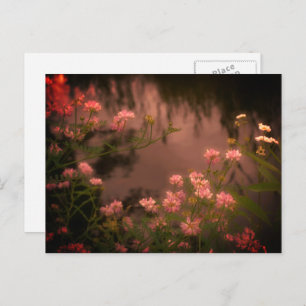 Rosa Wildblumen Vintag aussehen Blume Postkarte