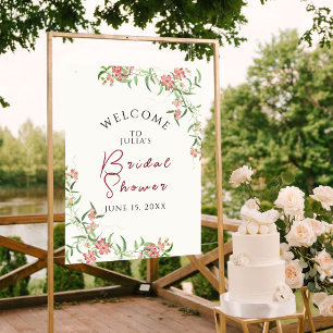 Rosa Wildblumenrose Frühlingsgirlande Hochzeit Poster