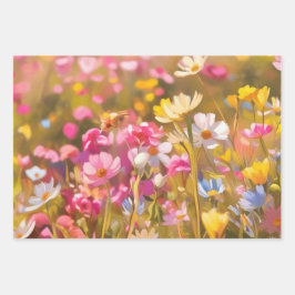 Rosa Wilde Blume Feld 2025 Geschenkpapier Set