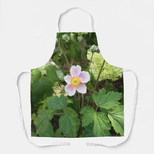 Rosa Wilde-Blumen-Schürze | Botanische Blumenküche Schürze (Vorderseite)