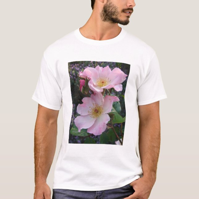 Rosa Wilde Rose Blume Foto T-Shirt (Vorderseite)