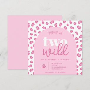 Rosa Wilde Zweite-Wild-Girl-Geburtstags-Einladung Einladung