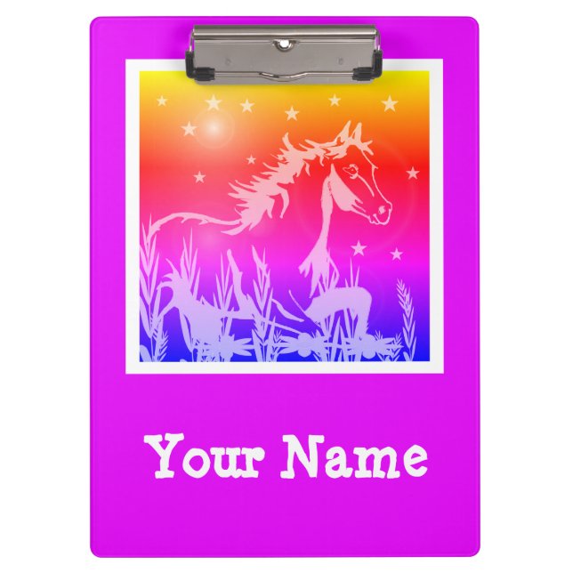 Rosa-Wildpink-Grafik, personalisiert Klemmbrett (Vorderseite)