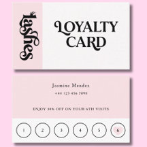 Rosa Wimpern 6 Termine Treuekarte 