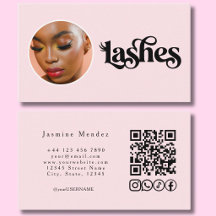 Rosa Wimpern Foto QR-Code Social Icons 