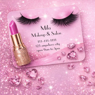 rosa Wimpern-Make-up-Geschäftskarte Visitenkarte