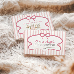 Rosa Windelraffel lokal angebaute Babyparty Begleitkarte