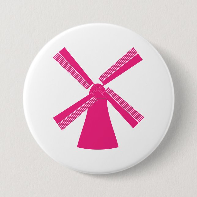 Rosa Windmühle Button (Vorderseite)