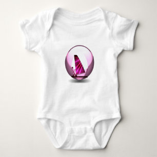 Rosa Windsurf Entwurfs-Baby-T - Shirt