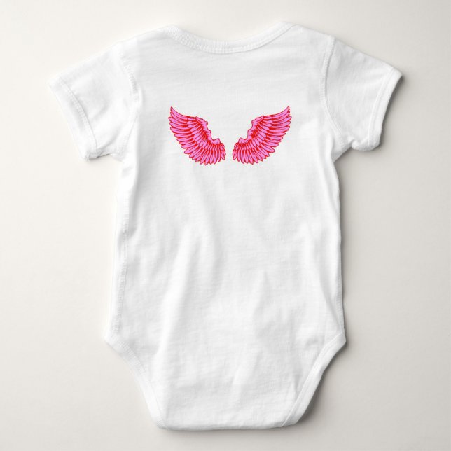 Rosa Wings Baby Strampler (Rückseite)