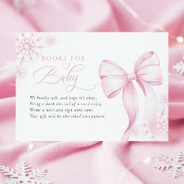 Rosa Winter-Baby-Shower-Bücher für Baby Begleitkarte