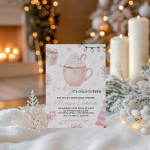 Rosa Winter-Baby-Shower-Einladung