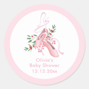 Rosa Winter-Ballerina-Tutu Kalte Babyparty Runder Aufkleber