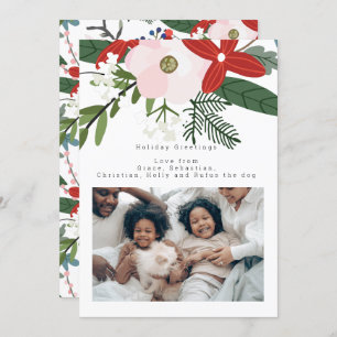 Rosa Winter Blume Foto Personalisierte Karte