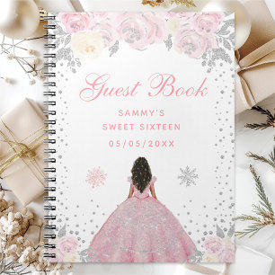 Rosa Winter Dunkle Haut Prinzessin Sweet Sixteen Notizblock
