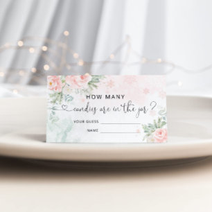 Rosa Winter raten Sie, wie viele Bonbons Sie haben Begleitkarte