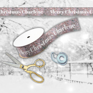 Rosa Winter Schnee Weihnachtssegen Ripsband